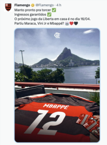 Flamengo convida Mbappé para assistir jogo da Libertadores Flamengo convida Mbappé para assistir jogo da Libertadores